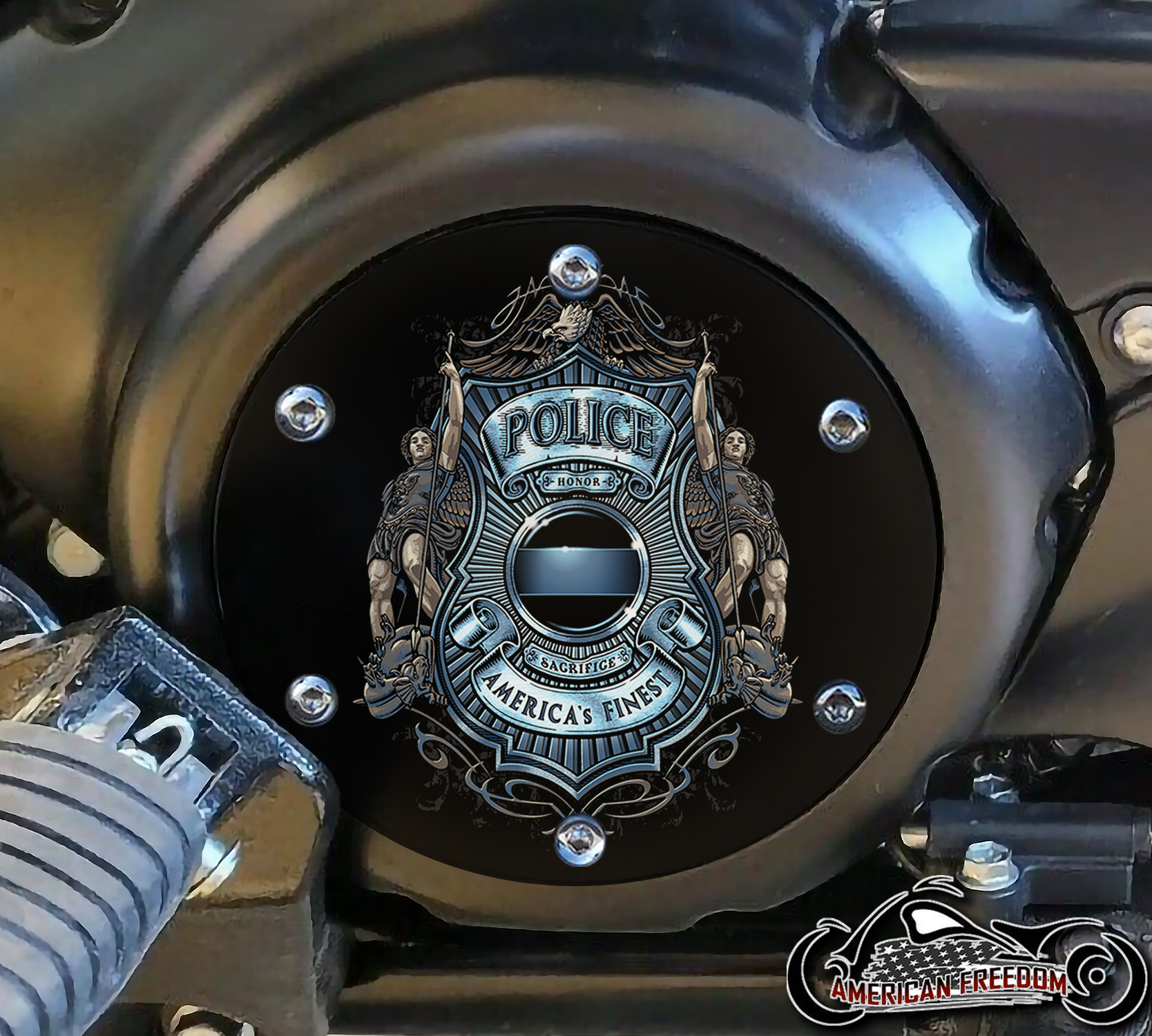 SUZUKI M109R Derby/Engine Cover - Police Badge